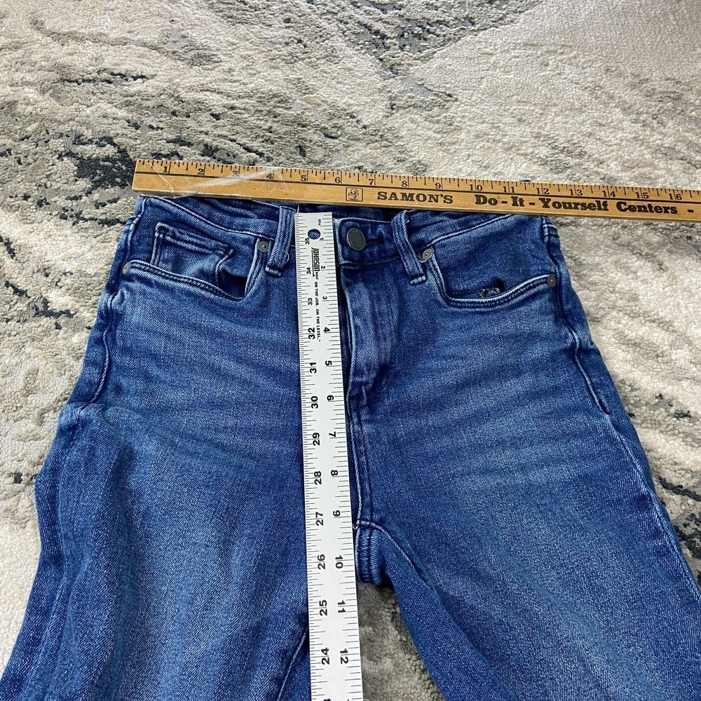 Blank Nyc X Free People Jeans Womens 25 Blue Denim Stretch High Rise Mini Flare - Picture 5 of 10